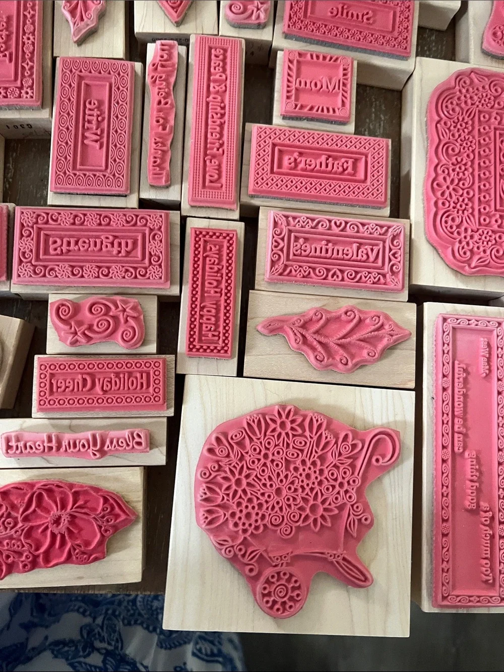 Lot Of 62 New lot Of Rubber Stamps for Crafts